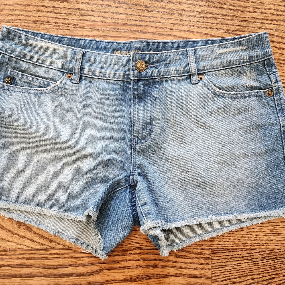 Michael Kors Denim Jean Blue Women's Size 4  Shorts Frayed Hem Cut Offs